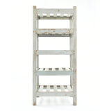 White 5 storey wooden shelf
