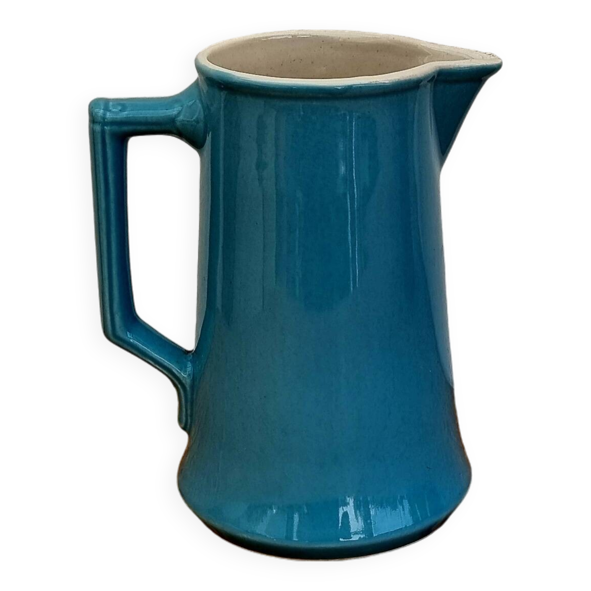 Vintage blue ceramic pitcher