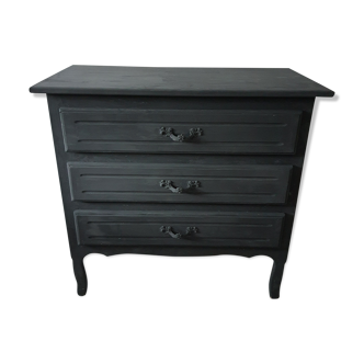 Commode esprit chaulé gris foncé