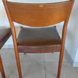 2 Fristho Franeker chairs, Scandinavian, teak and leather.