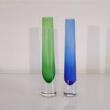 Pair of Scandinavian glass vases from Bergdala 1970