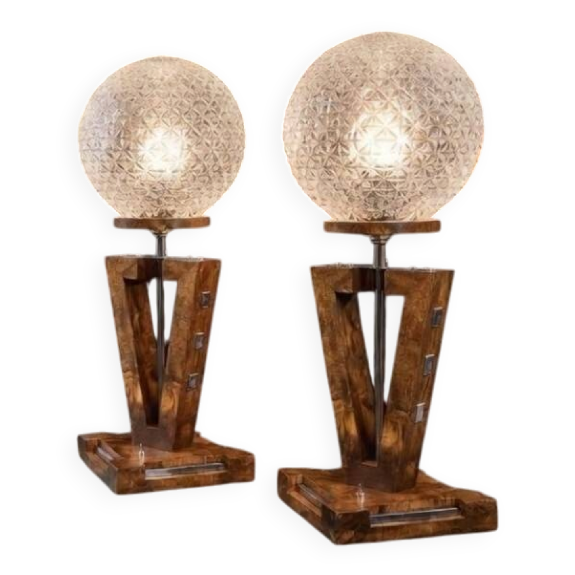 Pair of Art Deco lamps, Poland, 1950s.