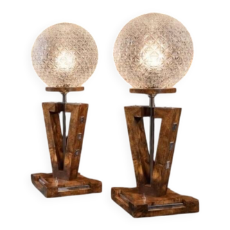 Pair of Art Deco lamps, Poland, 1950s.