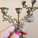 Pair of mini candlesticks small metal table candlesticks