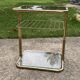Brass and glass side table, italy, 1970s