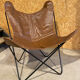 Armchair bkf leather brown