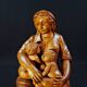 Virgin breastfeeding the Child Jesus and Saint John religious sculpture wood