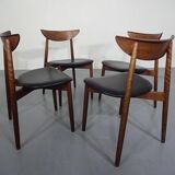 Rosewood dining chairs by Harry Østergaard for Randers Møbelfabrik, Denmark, 1960s, set of 4.
