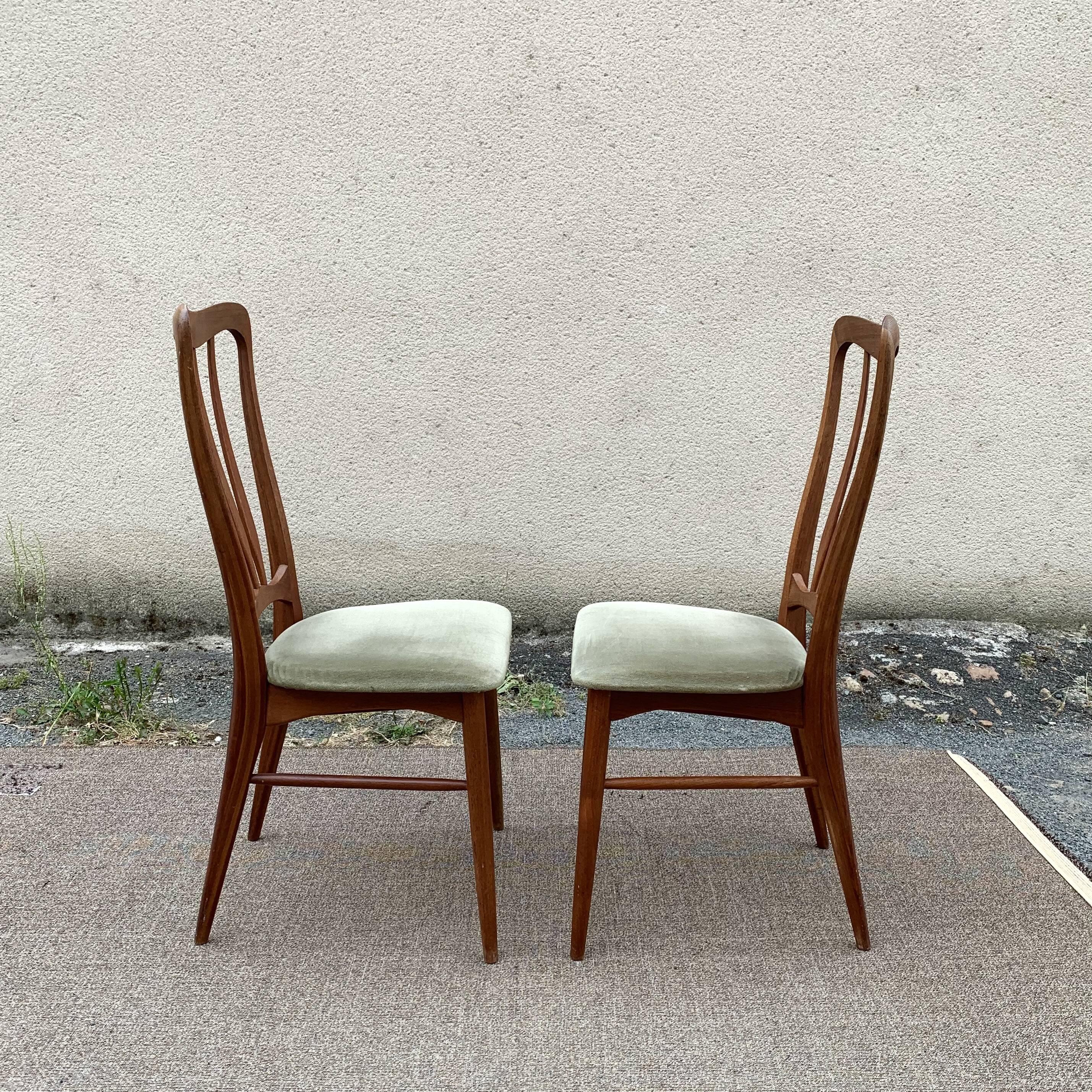 Pair of Ingrid Niels Koefoed teak chairs, Denmark 1960