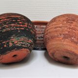 Five pots terracotta patina vintage