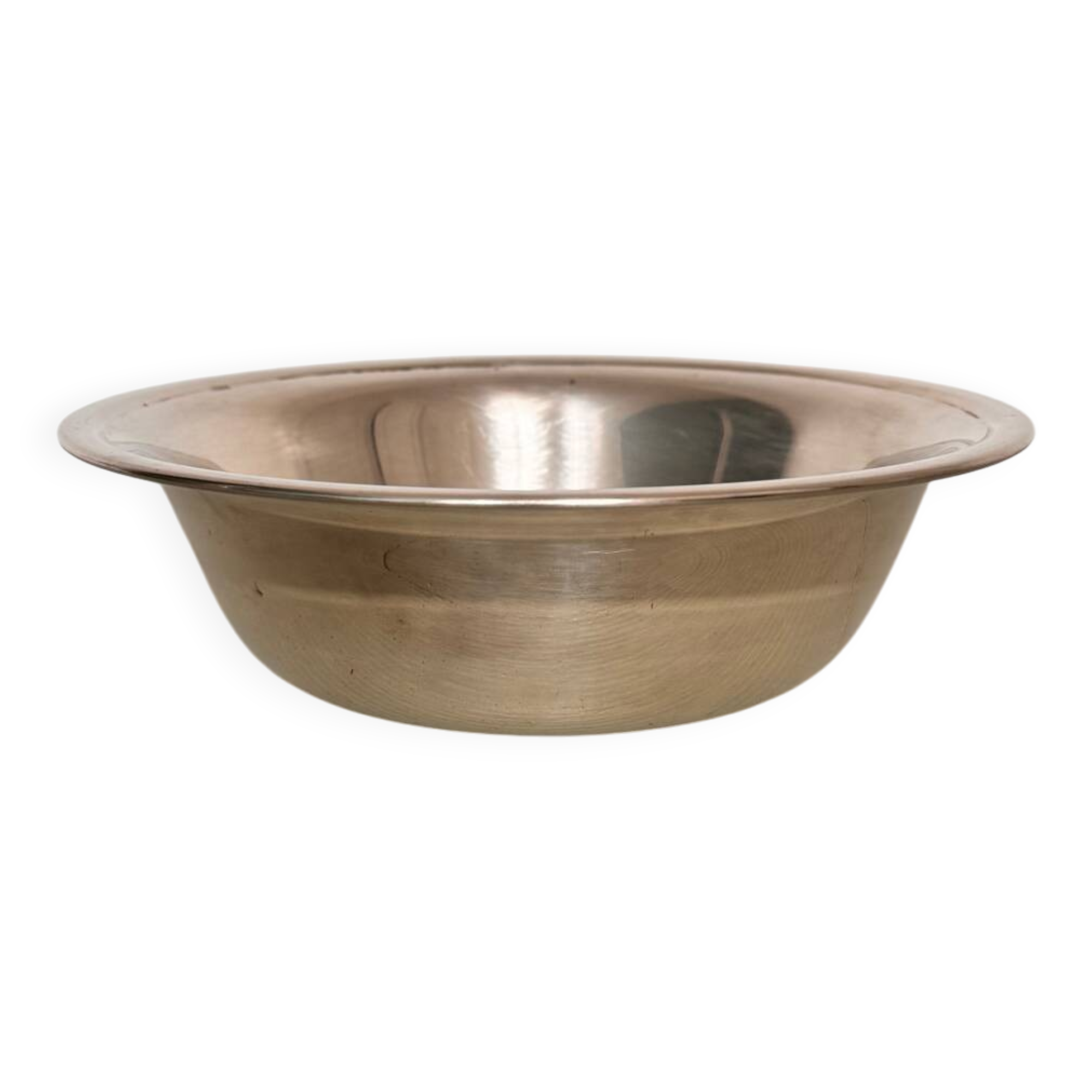 Large bowl, salad bowl, Bouillet Bourdelle cup in silver metal