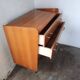 Vintage light oak chest of drawers, brass base