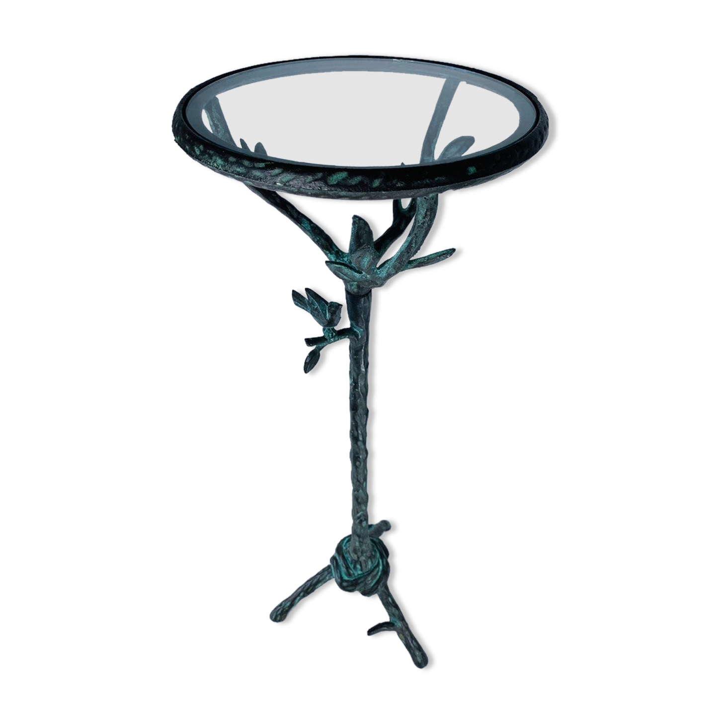 Metal pedestal table in the manner of Diego Giacometti