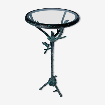 Metal pedestal table in the manner of Diego Giacometti