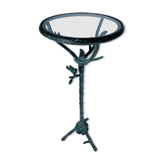 Metal pedestal table in the manner of Diego Giacometti