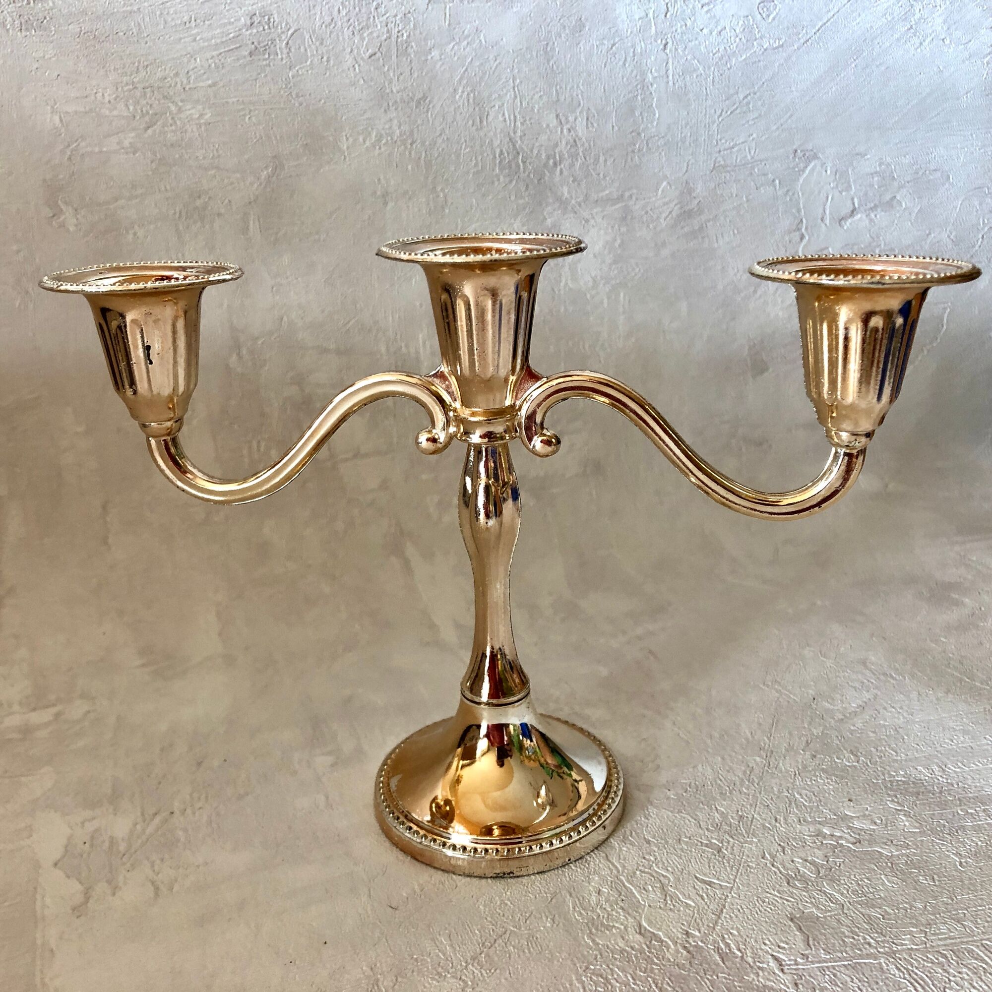 Candle holder chandelier gold 3 lights mayell ep on zinc england