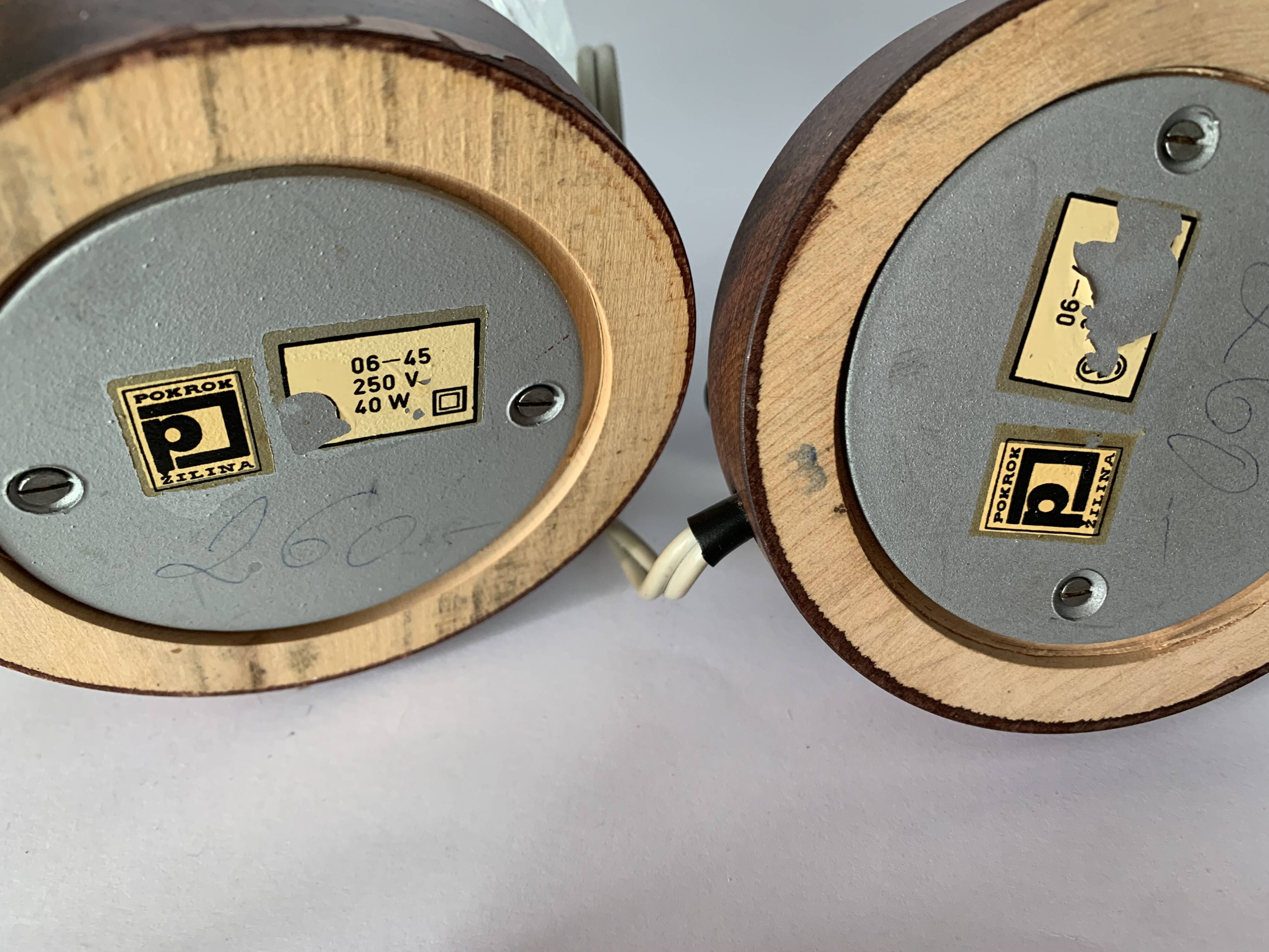 A pair of bedside lamps  'Pokrok Žilina', Czechoslovakia, 1960s/70s.