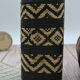 Set of 2 decorative vintage bottles covered with leather & wicker