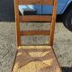 Ensemble de 4 chaises bois paille brutaliste