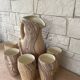 Vintage drink set Grandjean Jourdan Faux Bois Ceramic style