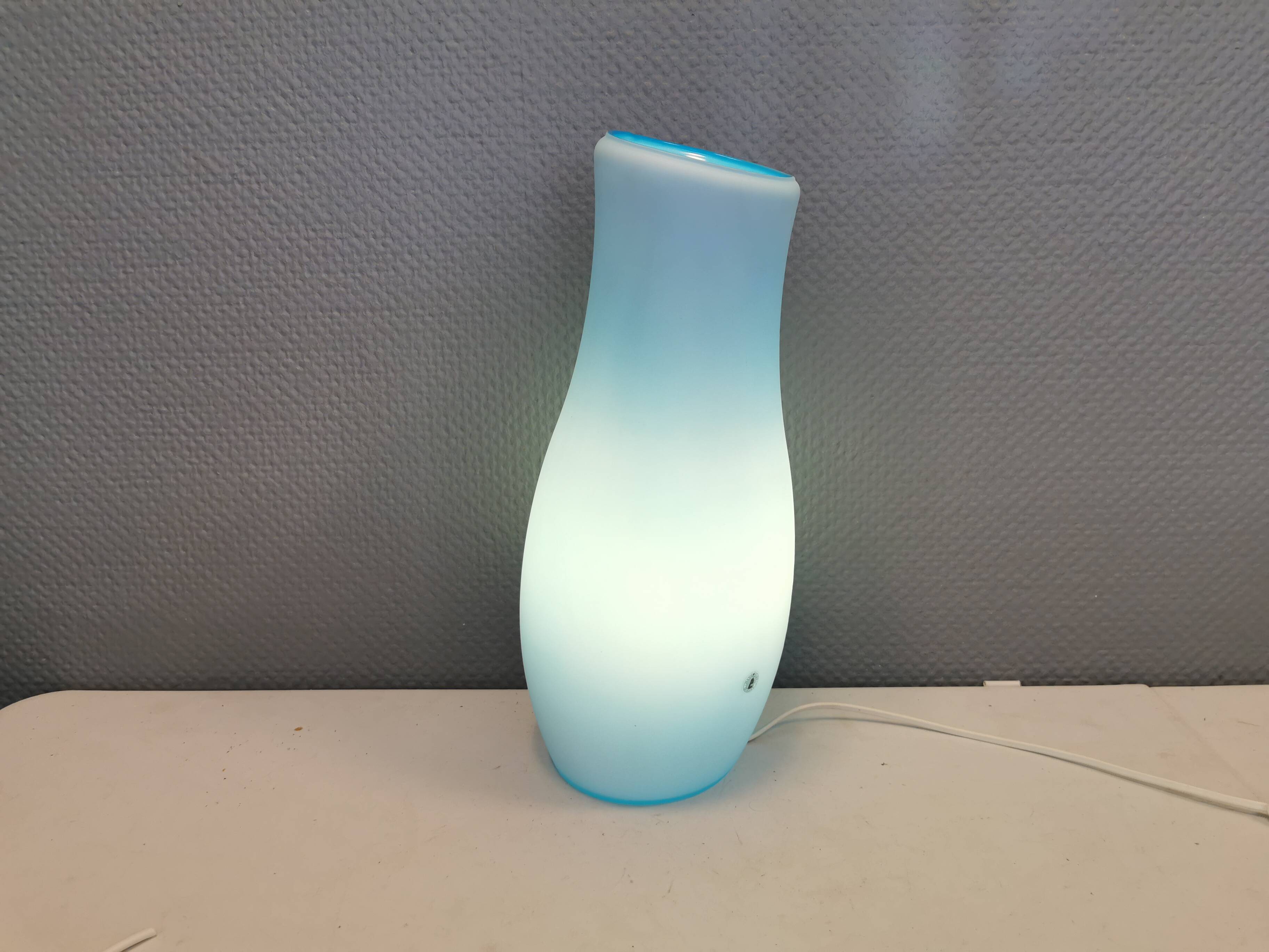 Blue vitage Ikea Mylonit lamp, handmade, 1990s