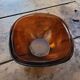 Pair of vintage amber and honey glass salad bowls – 1970s-80s