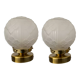 Pair of new electrified Art Deco globe sconces