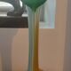 Large blown glass vase, artistic glassware from the 1970s.