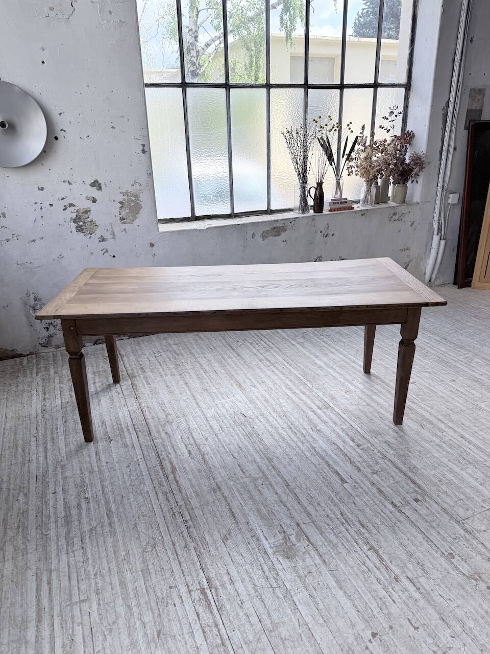 Solid oak farmhouse table with extensions (190-280cm) 1950