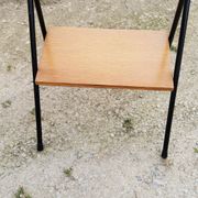 Pair of bedside tables from the 60s in gilded oak and tubes stamped Descher