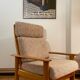 Relax armchair Scandinavian style chaise longue in wood and wool