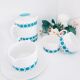 Lot 1 teapot 1 milk pot 2 cups vintage blue