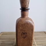 Carafe à whisky verre et cuir vintage