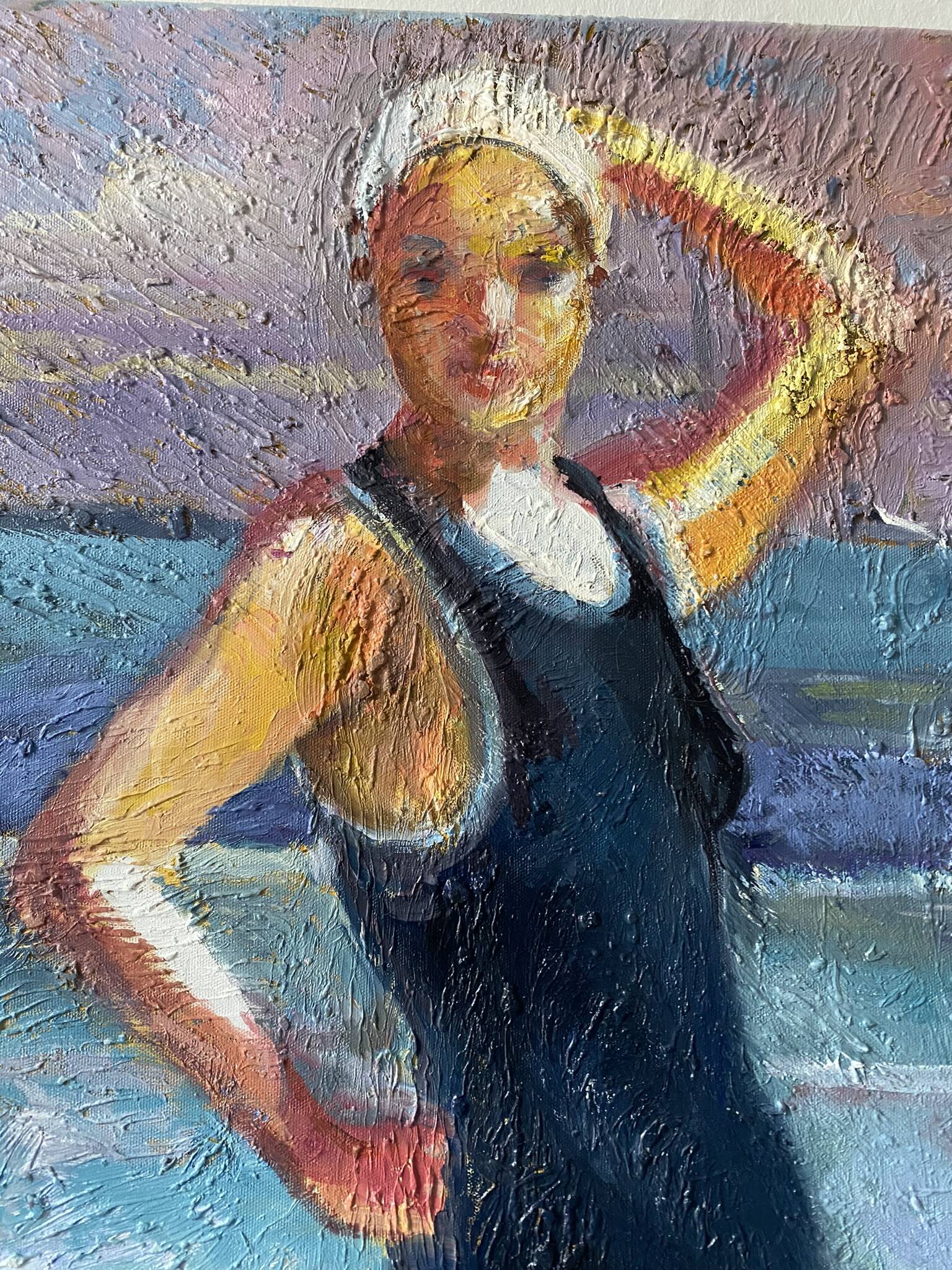 Portrait of a bather signed Patrice Landauer