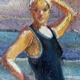 Portrait of a bather signed Patrice Landauer