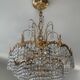Lustre cascade de pampilles en bronze et cristal