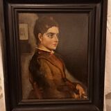 Old portrait, oil on canvas, portrait of a woman, late nineteenth century