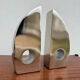 Bookends candle holders chrome aluminium
