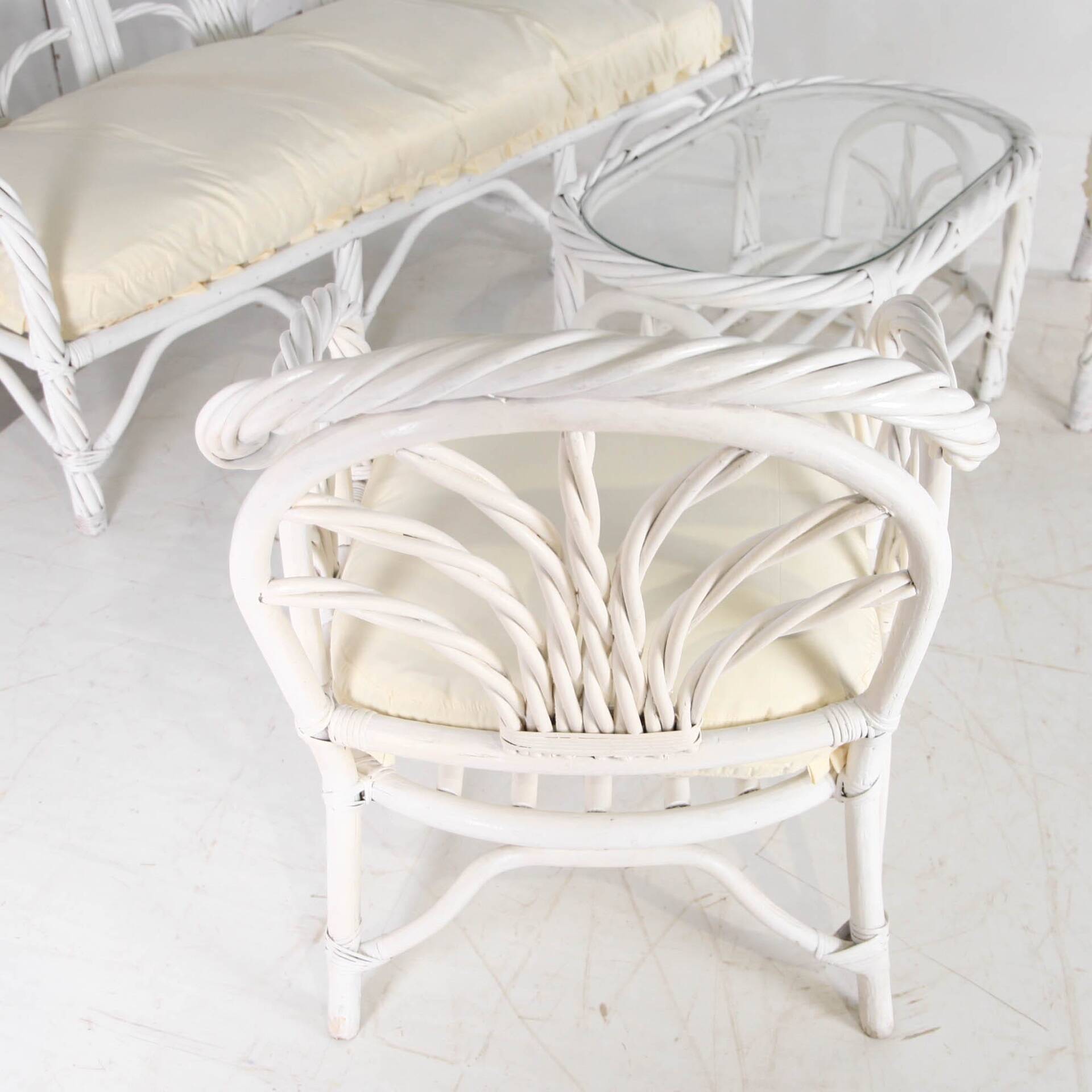 Bleached rattan living room