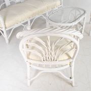 Salon en rotin blanchi