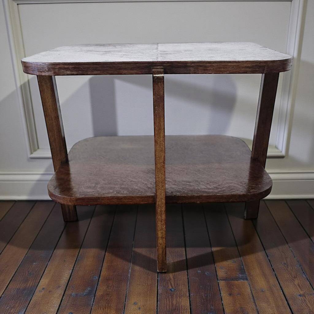 Table d'appoint art déco vintage en bois
