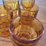 Set of 6 vintage amber glasses, Italy