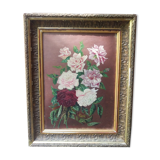 Peinture à l'huile, bouquet de fleurs