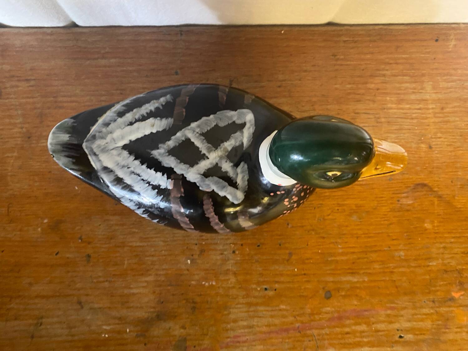 Vintage michel caugant duck-shaped ceramic terrine, france