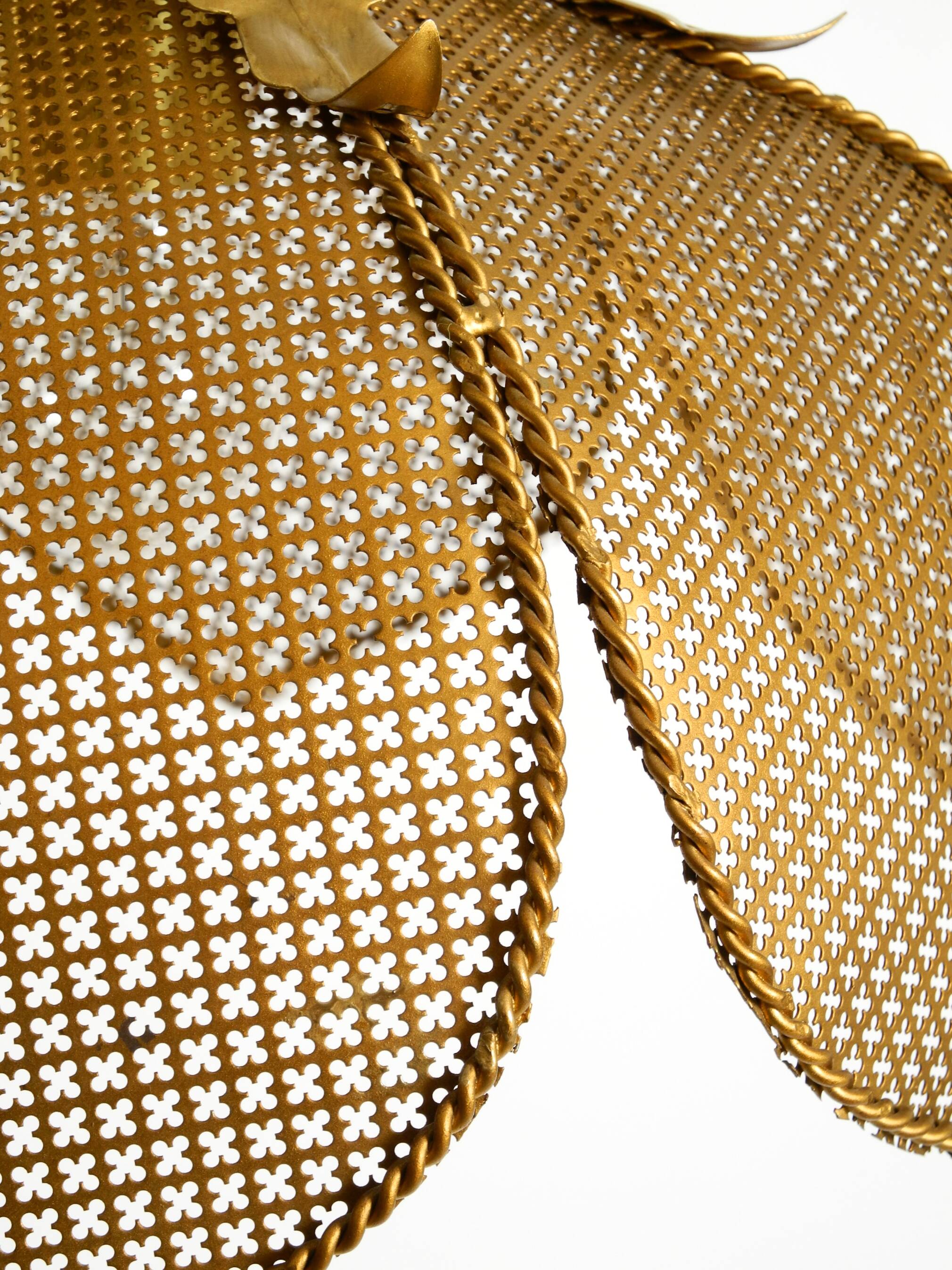 Beautiful rare 1980s Regency floral design brass ceiling lamp