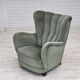 1960s, Danish highback relax chair, furniture velour, ash wood.