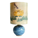 Vintage silk painting ceramic ball lamp