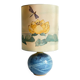 Vintage silk painting ceramic ball lamp