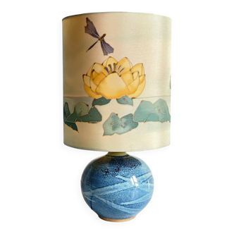 Vintage silk painting ceramic ball lamp