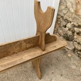 Pair of solid oak wood farmhouse benches 250cm rustic 1900